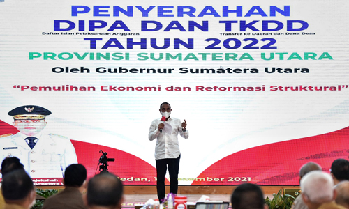 Gubernur Serahkan DIPA Dan TKDD 2022 Provinsi Sumut Sampaikan Target ...